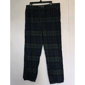 Polo Ralph Lauren Pajama Pants Mens Large Green Plaid PJ Sleep 36x28